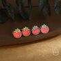 Stering Silver Tomato Stud Earrings, thumbnail 7 of 12