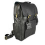 'Kingsley' Men's Leather Laptop Backpack In Black, thumbnail 7 of 9