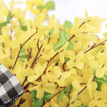 Yellow Forsythia Flower Basket Wreath, 2 of 7