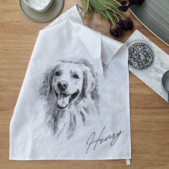 Personalised Your Dog Photo Portrait Tea Towel, 10 of 11