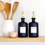 Matt Black Glass Oil / Vinegar Pourer Bottle With Personalised Label, thumbnail 1 of 7