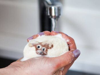 Highland Cow Felted Soap – Exfoliating Soap Wrapped In British Wool, 3 of 5