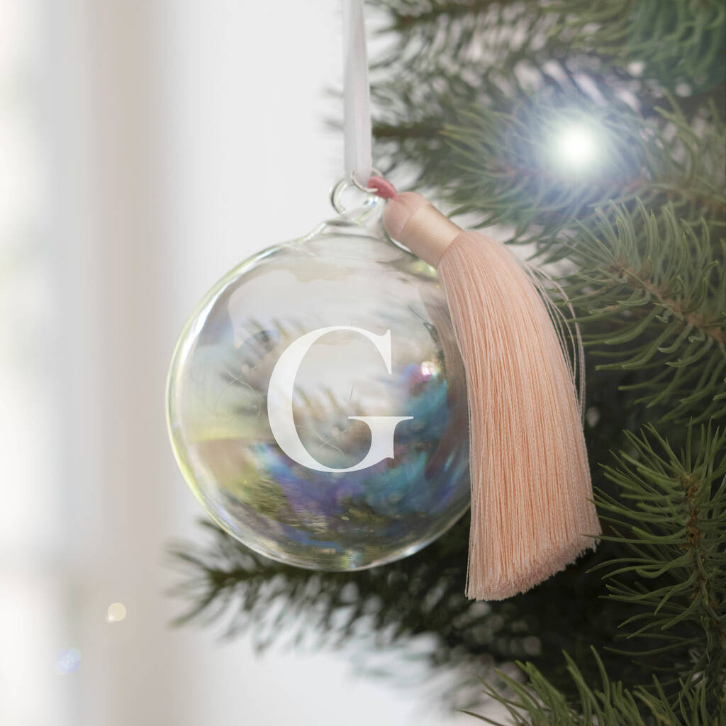 Personalised Initial Glass Bauble By Oh So Cherished