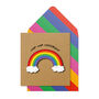 Handmade Hip Hip Hooray Rainbow Personalised Greeting Card, thumbnail 1 of 5