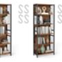 Six Tier Book Shelf Bookcase Shelving Unit Hooks, thumbnail 7 of 7