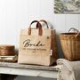 Leather Handled Bridal Party Studio Tote In Canvas, thumbnail 5 of 8