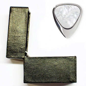 Titanium And Freshwater Pearl Guitar Pick + Gift Box, 2 of 8
