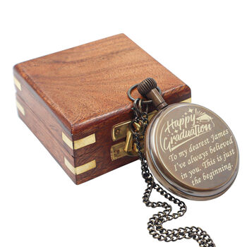 The Regent Custom Open Face Pocket Watch For Graduation Gift, 7 of 11