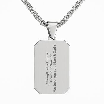 Personalised Men’s Contemporary Silver Dog Tag Necklace, 2 of 4