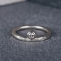Platinum Offset Engagement Ring With Diamond, thumbnail 1 of 3