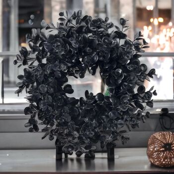 Handmade 38cm Black Eucalyptus Wreath, 2 of 6
