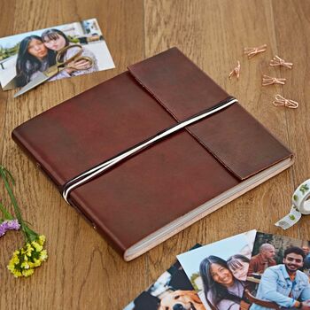Distressed Coloured Three String Leather Photo Album, 5 of 10
