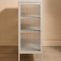 Medium Miles Glass Cabinet In Panna Cotta, thumbnail 7 of 9