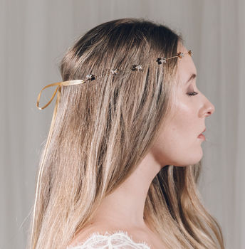 Star Swarovski Crystal Wedding Headband Hair Vine Star, 11 of 12