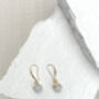 Amazonite Nugget Real 18k Gold Plated Earrings, thumbnail 3 of 6