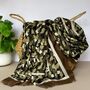 Camouflage Print Scarf With Border In Khaki, thumbnail 1 of 4