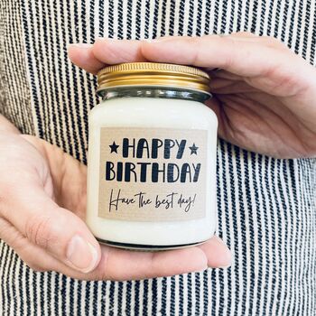 Happy Birthday Message Candle With Dried Flower Gift, 2 of 6