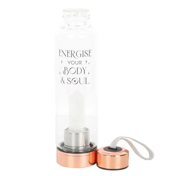 Clear Quartz Body And Soul Glass Water Bottle, 4 of 4