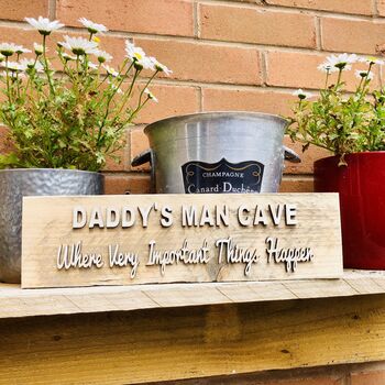 Personalised Dad's Man Cave Reclaimed Wooden Sign, 5 of 5