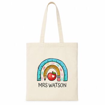Personalised Thank You Teacher Tote Bag Shopper Gift, 6 of 6