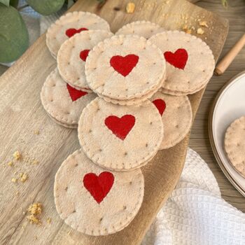 Felt Food Heart Jam Biscuit Set, 7 of 9