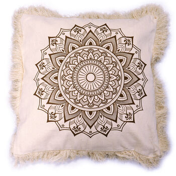 Lotus Mandala Cushion Cover 45x45cm Bronze, 3 of 4