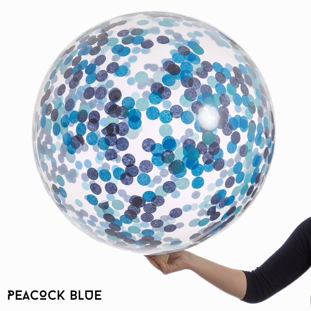 giant rainbow bright confetti filled balloon by bubblegum balloons