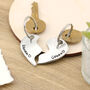 Personalised Split Heart Couples Romantic Gift Pewter Keyring, thumbnail 1 of 5