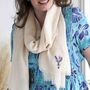 Birthday Flower Personalised Light Cotton Scarf Gift, thumbnail 4 of 9