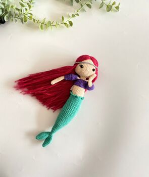 Handmade Crochet Mermaid Doll, 5 of 7