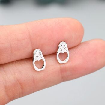 Matryoshka Doll Stud Earrings In Sterling Silver, 5 of 11