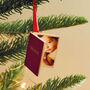 Personalised Leather Book Christmas Bauble With Photo, thumbnail 1 of 9