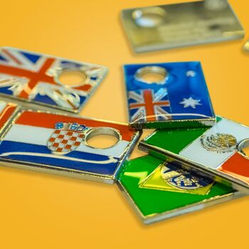 Flag Mate Personalised Keyring + 10 Country Flags, 5 of 8