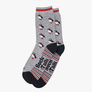 Puffin Bamboo Socks Men's Grey, 3 of 4