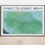 Personalised Wainwright's Coast To Coast Walk Map Print, thumbnail 5 of 10