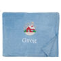 Personalised Cosy Christmas Blanket With Embroidered Festive Cottage Design, thumbnail 11 of 12