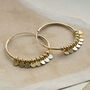 Sterling Silver Gold Plated Sequin Hoop Earrings, thumbnail 1 of 3