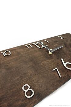 Crafted Luxury Industrial Wooden Wall Clock, 6 of 8