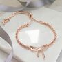 Rose Gold Bow Wedding Bracelet Knot Bridesmaid, thumbnail 2 of 5