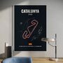 Circuit De Barcelona Catalunya F1 Track Print Blue F1 Gift, Father's Day Gifts, thumbnail 1 of 2