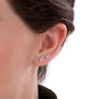 Sparkling Pave Cross Stud Earrings, thumbnail 2 of 5