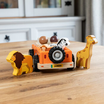 Personalised Safari Jeep And Jungle Animals Play Set, 2 of 5