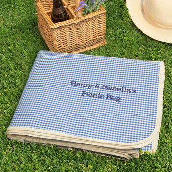 Personalised Gingham Picnic Blanket, 2 of 10