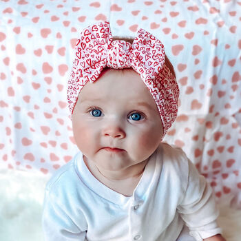 Baby Valentines Heart Bow Headband, 2 of 3