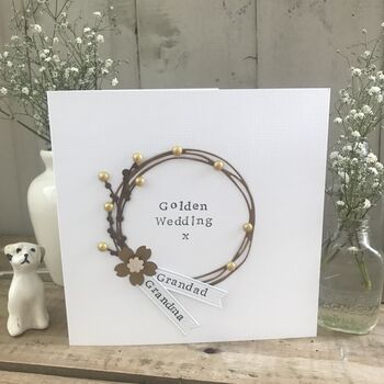 Personalised Golden Wedding Circle Card, 6 of 7