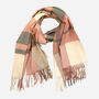 Classic Check Cashmere Blend Winter Scarf Pinks And Creams, thumbnail 1 of 4