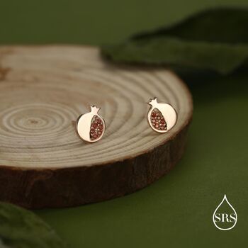 Seeds Of Joy Pomegranate Studs Earrings In Sterling Silver, 7 of 12