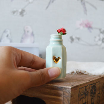 Porcelain Bottle With A Gold Heart And Red Rose, 12 of 12