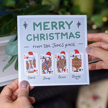 Personalised Family Playing Card Christmas Card Pack, 5 of 5