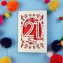 Personalised 21st Birthday Card Papercut Spotty Design, thumbnail 7 of 9